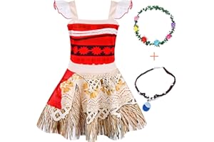 AmzBarley Girls Halloween Party Outfits Princess Dress up Lace Sleeveless Christmas Costume Cosplay Clothes with Accessories