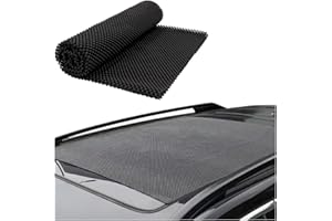 KHGUZ Car Roof Rack Pads, 47" X 40" Vehicle Rooftop Cargo Bag Protective Mat, Non-Slip Automotive Roof Cushioned Protection Layer Accessories, Universal for SUV, Sedan, Truck (Black)