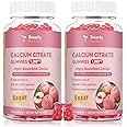 2 Pack Calcium Citrate Gummies 1200 mg - Calcium Supplements for Women with Vitamin D3 & K2,Magnesium,Zinc - Sugar Free Calcium Gummies for Bone & Teeth & Immune Support- Peach Flavor