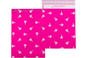 Inspired Mailers - Poly Mailers 10x13-100 Pack - Pink Palm Trees - Shipping Bags for Clothing - Large Mailing Envelopes - Shipping Envelopes - Mailing Bags - Package Bags