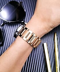 BINLUN Thick Stainless Steel Watch Band Metal Heavy