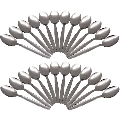Argon Tableware Set Of 24 Stainless Steel Teaspoons Amazon.co.uk