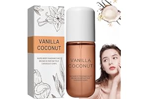 PLYMUN Vanilla Coconut Perfume, Coconut Vanilla Perfume, Body Mist Travel Size, Body & Hair Fragrance Mist, 50 Ml Travel Size Long Lasting Spray (vanilla cocount)