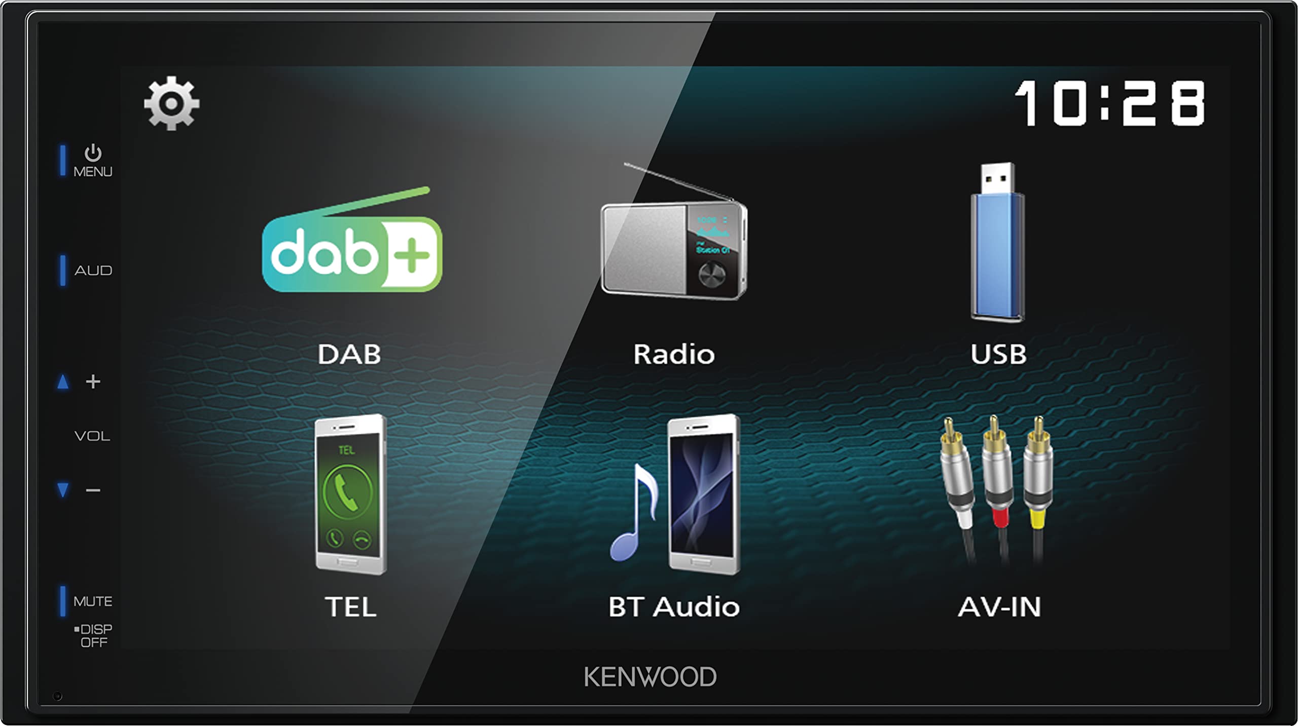 Connects2 Kenwood DMX125DAB 17.3 cm WVGA Digital Media Receiver with DAB+, Bluetooth and Android USB Mirroring