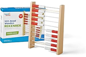 hand2mind 100-Bead Wooden Rekenrek Abacus, Colored Abacus for Kids Math, Wooden Counting Math Manipulatives, Bead Counters fo