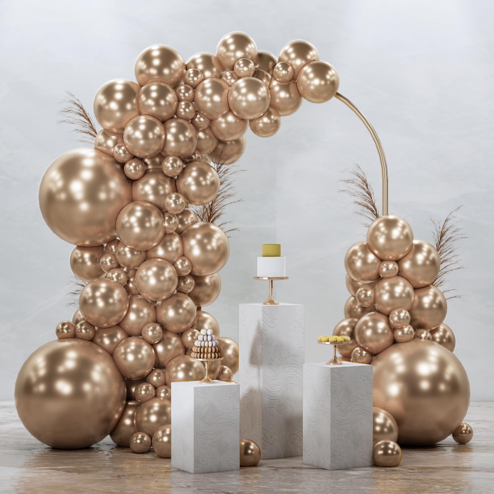 Photo 1 of PartyWoo Metallic Gold Balloons 100pcs Different Sizes of 18 12 10 5 Inch Chrome Gold Balloon Arch Kit Garland for Birthday Graduation Baby Shower Wedding Bachelorette Party Decorations Gold-G127