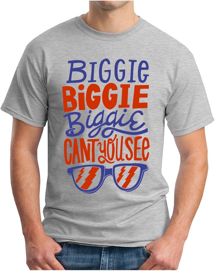 OM3 Biggie Biggie Biggie TShirt Can't You See Smalls Nerd DOPE, 5XL, Heather Grey Amazon