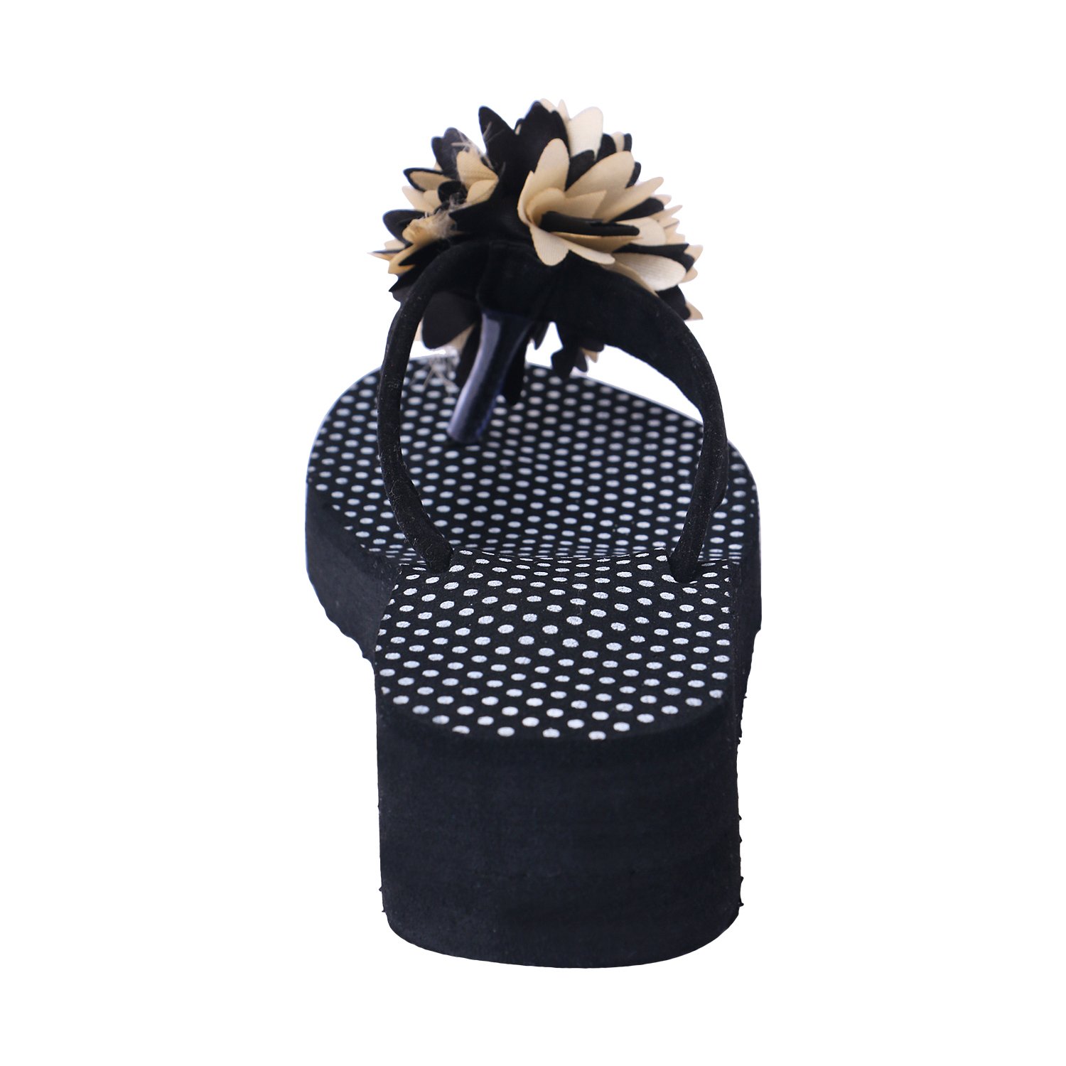 hd casual rubber flip-flop slippers for women (black)