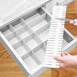 GIAK 16 PCS Drawer Dividers Adjustable White 32 x 7 cm DIY Cut to Size view 1