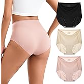 INNERSY Women's High Waist Seamless Underwear No Show Panties Full Coverage Briefs 3-Pack