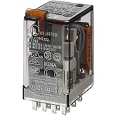 FINDER 55.34.8.120.0040 120V AC Coil, 4PDT 7A, Agni Contact, Industrial Plug-in Relay, Lockable Test Button and Mechanical Indicator