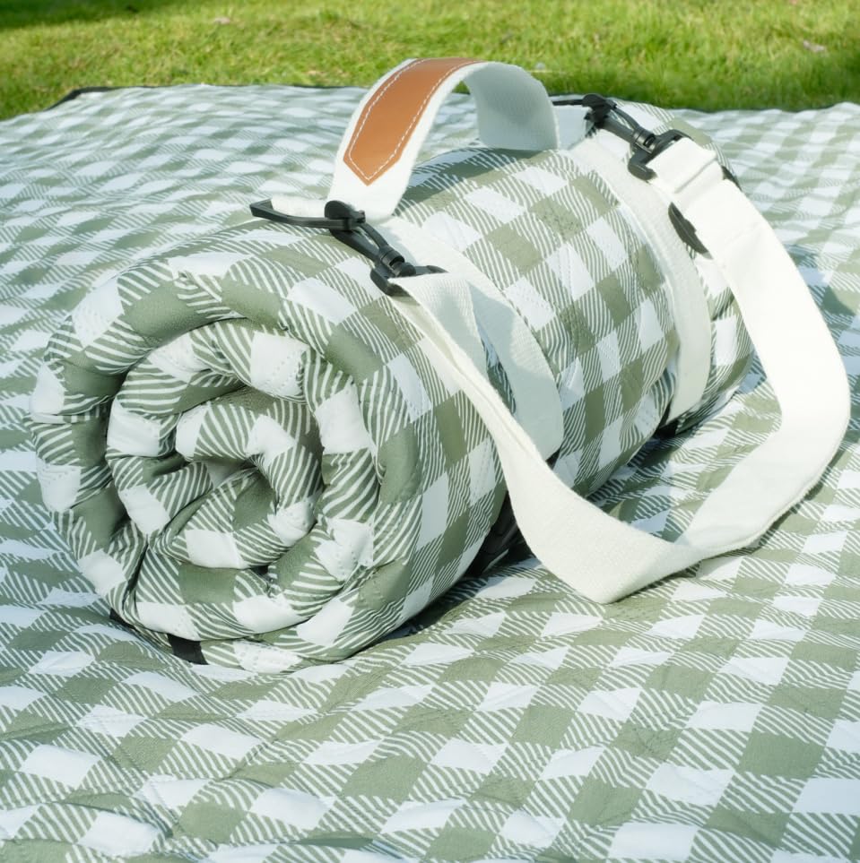 Photo 1 of Genovega Waterproof Picnic Blanket Beach Outdoor Camping Mat Extra Large Foldable Cute Big Travel Essential Accessories Gift Park Patio Lawn Garden Grass Ground PlayMusic Festival Concert Must Have