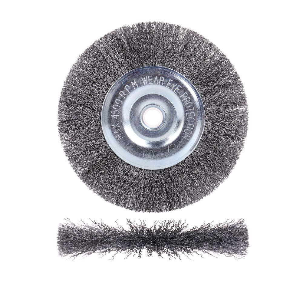 Photo 1 of 6 inch Wire Wheel for Bench Grinder,Coarse Crimped Wire 0.012-Inch with 1/2'' and 5/8'' Arbor Hole,1PC