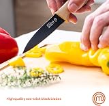 MasterChef 3 Piece Knife Set Chef Paring Utility Wood Look Handles view 4