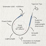 KnitPro Zing Fixed Circular Needles Asymmetrical 10in 25cm 4.00mm view 3
