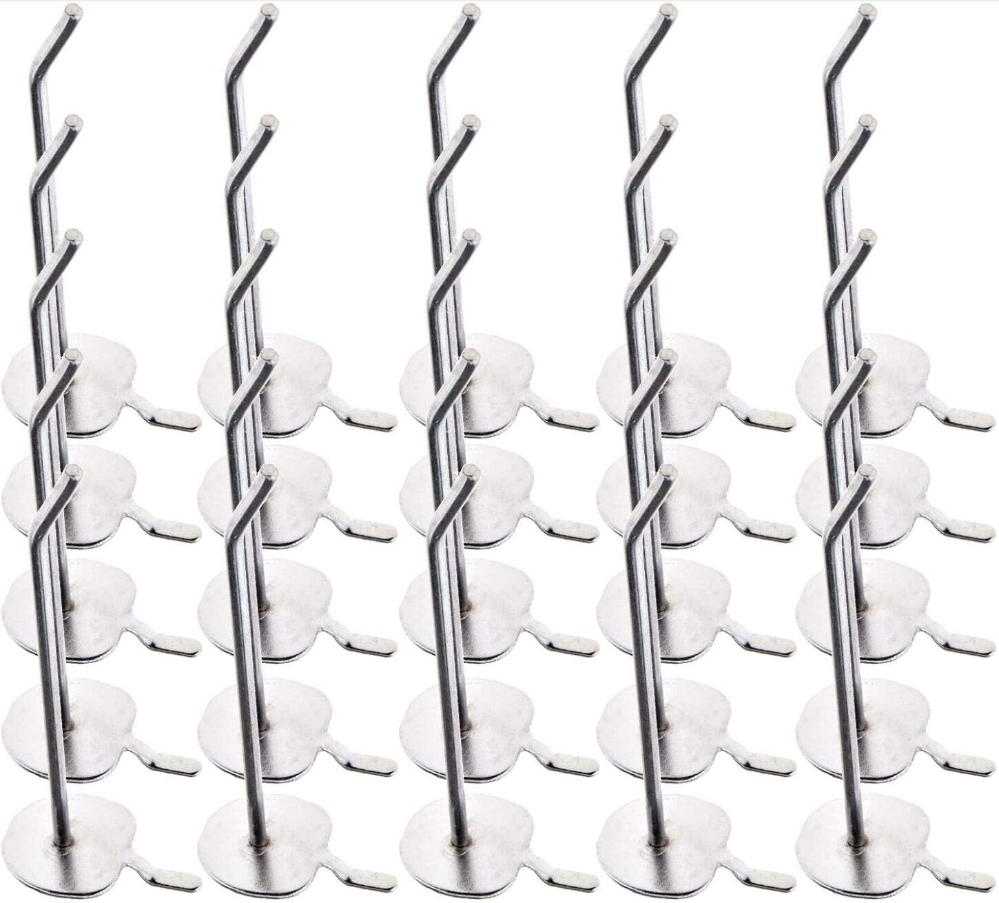 F Season 25Pcs Single Pegboard Hook Slat Wall Arm Retail Shop Prong Peg Hangers Board Hangers