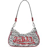 Von Dutch Purse Shoulder Bag, Women's Shoulder Handbags Logo Print and Gold or Silver Chain with Wrench Charm