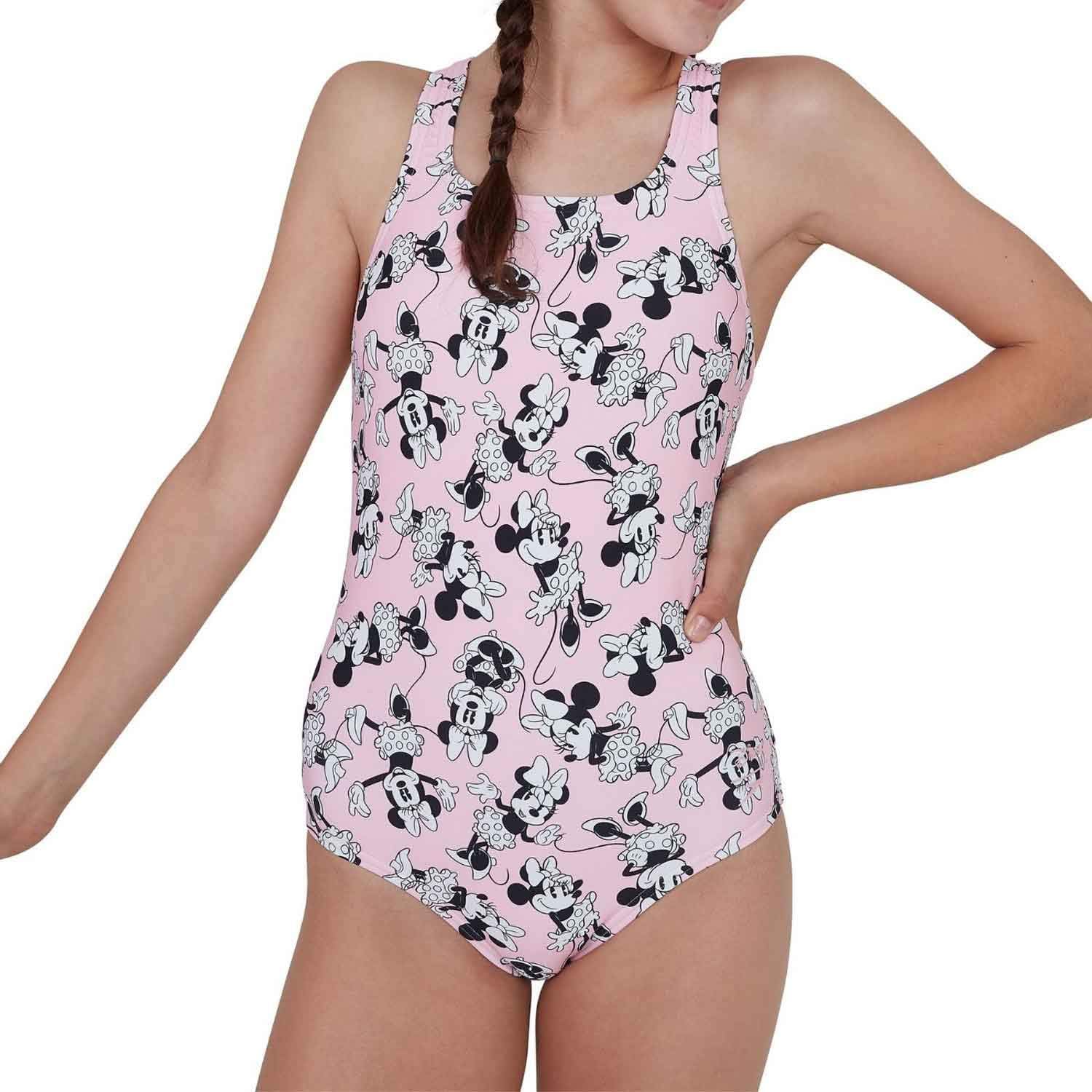 Speedo Minnie Mouse Allover Medalist Girls Swimsuit, Girls, Sweatsuit