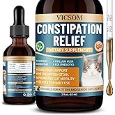 VICSOM Cat Constipation Relief for Cats, Natural Liquid Constipation Drops for Cats Soften Stool, Promotes Digestive Health, Cat Herbal Supplements, Chicken Flavor, 60 Ml/2 Fl Oz