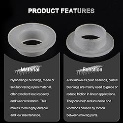 uxcell 12pcs Flanged Sleeve Bearings Plastic