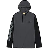 CAT mens Upf Hooded Banner Long Sleeve Shirts With Upf 50 Protection, Moisture Control and Cat Logo on Sleeve
