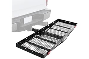 BEJONI 60" L x 20" W Tray Hitch Cargo Carrier, 750 Lbs Capacity Cargo Carrier Hitch Mount for 2" Hitch Receiver, Foldable Cargo Basket for SUV, Truck, Car, Trailer, RV
