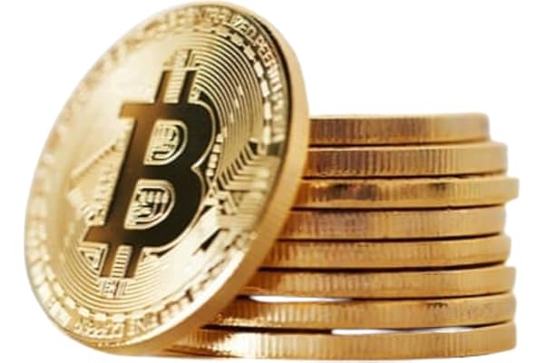 10 Pcs Bitcoin Coin Souvenir with Coin Case, Physical Bitcoin Collection, Gold Plated Bitcoin for Commemoration, Crypto Currency Coin BTC for Gift, Gold Bitcoin Tokens