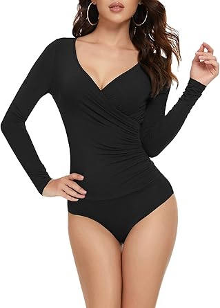long sleeve wrap bodysuit