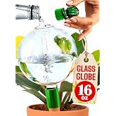 16 Oz Plant Watering Globes, Large Self Watering Globes For Indoor Plants | XL Hand-blown Glass Plant Watering Bulbs With Terracotta Stake, Automatic Self Watering Bulbs For Indoor Plants [1, Clear]