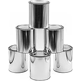 6 Pack Quart Paint Cans with Lids, Made in The USA with T5 Hardened US Steel, Empty, Unlined, 90 lb. CWT, Storage Containers, Multipurpose, Solvents, Arts, Crafts, DIY Projects, Garage Organization