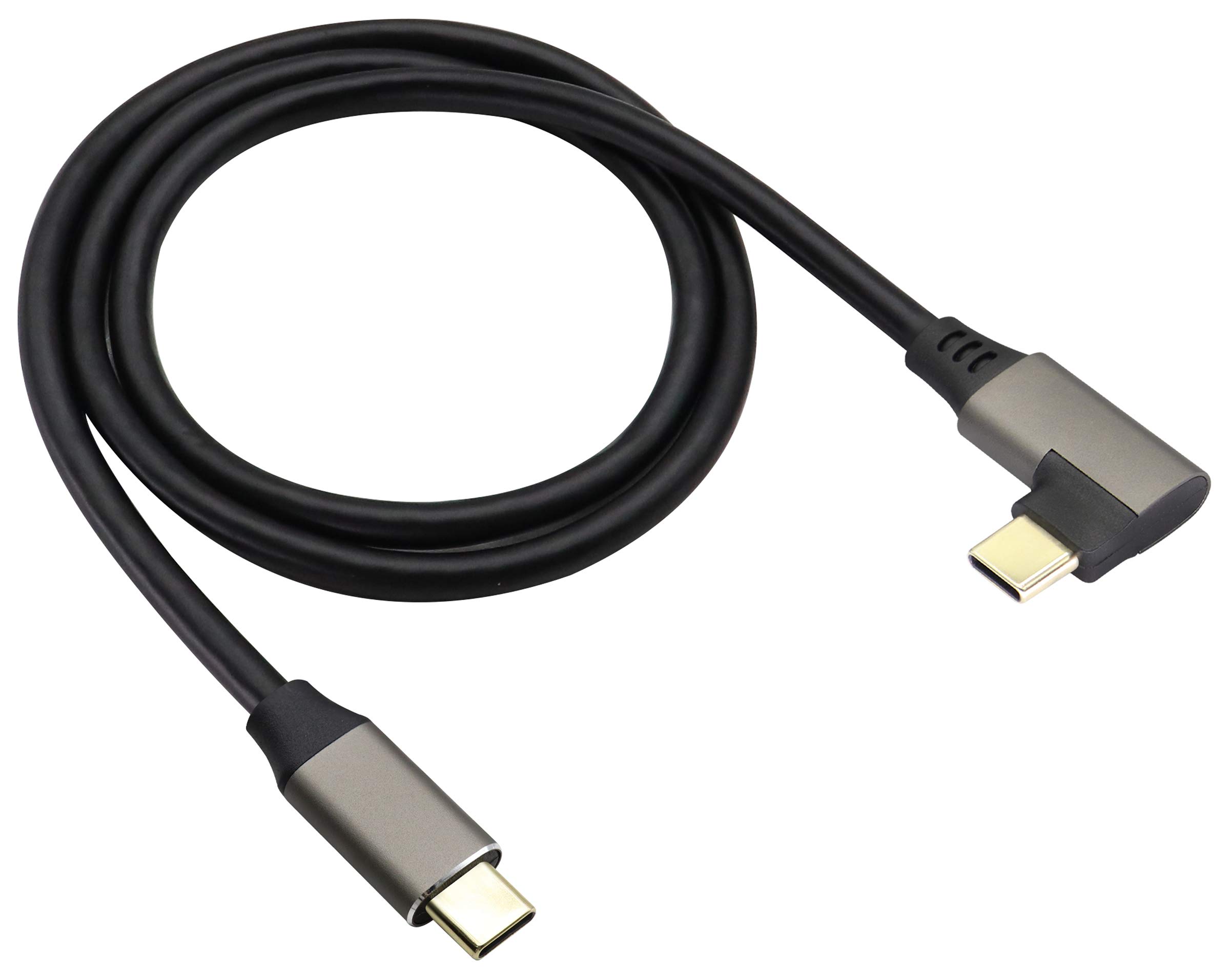 AAOTOKK Right Angle USB C to USB C 3.1 Gen 2 Cable 10Gbps USB 3.1 Type C Male to Male Extension Cable Fast Charging Compatible for Google Pixel 4 3 XL,Samsung Galaxy Note 10 S20,MacBook(0.6M/2Ft)