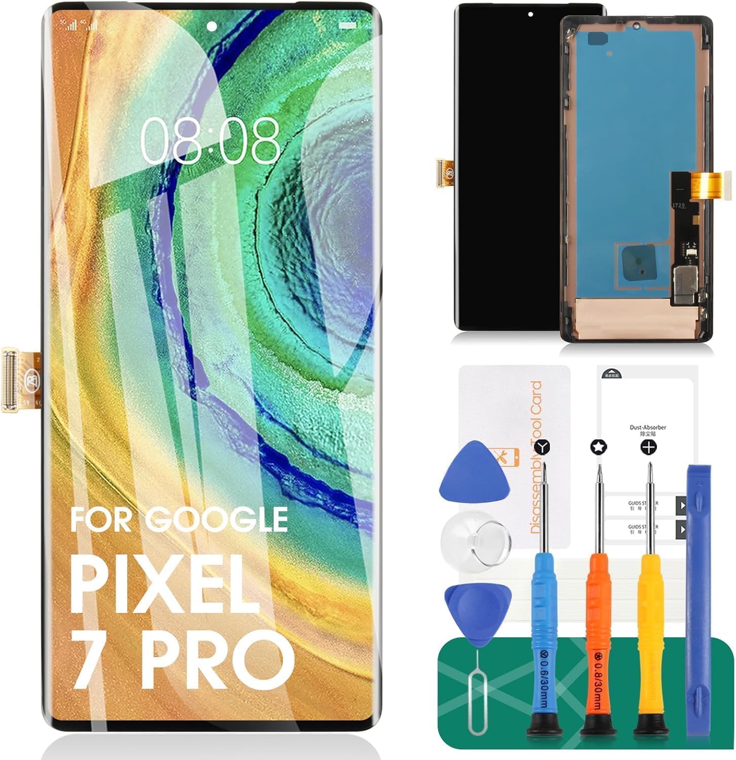 Photo 1 of OLED for Google Pixel 7 Pro 5G Screen Replacement for Google Pixel 7 Pro LCD Digitizer for Google Pixel 7 Pro GP4BC, GE2AE, GFE4J Touch Screen Assembly Replacement Repair Kits Black(with Frame)