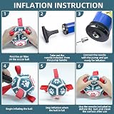 HETOO Soccer Ball Dog Toy with Straps 5 Inch PU Ball for Small Dogs Red Blue view 6