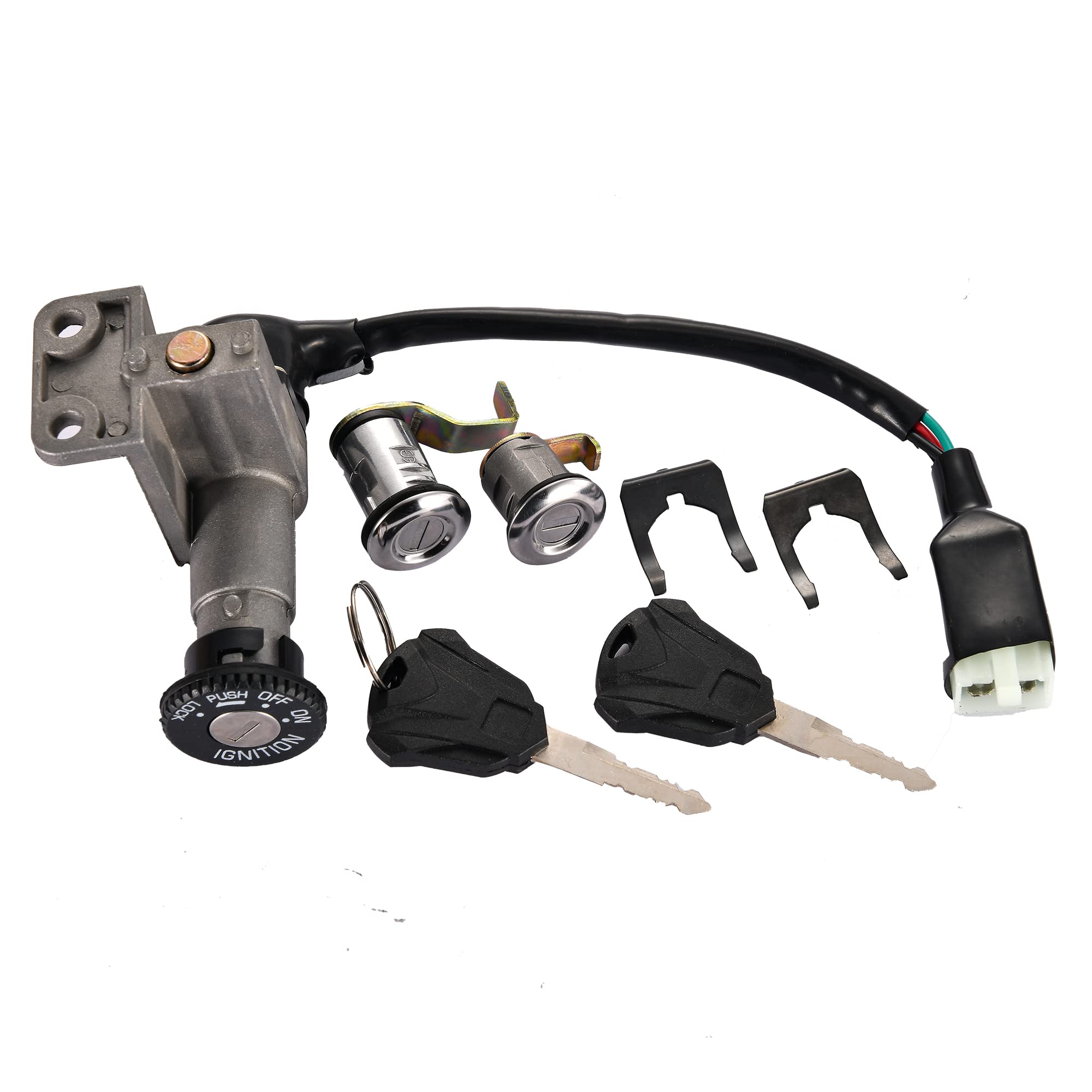 GOOFIT Ignition Switch Key Assembly Replacement For GY6 49cc 50cc Chinese Moped Scooter Jonway 50QT-21