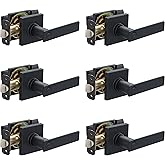 �鶹�� Basics Bedroom/Bathroom Contemporary Stamford Door Levers, Matte Black