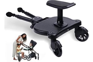FAYLUMIX Universal Stroller Board | Sit and Stand Stroller Board | Stroller Accessories for Toddler | Toddler Standing Board with Velcro Straps | Adjustable Ride On Buggy Board | Up to 55 lbs
