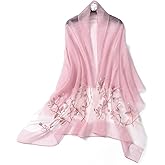 STARWHISPER Women Silk & Wool Long and Large Scarf Shawl Wrap For Evening Dress