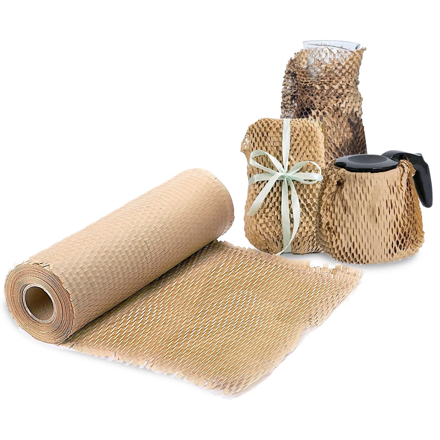 Honeycomb Packing Paper - 38cm x 100m Packaging Roll | Protective Cushioning Wrap | Eco Friendly Biodegradable | For Fragile Mailing Shipping Moving