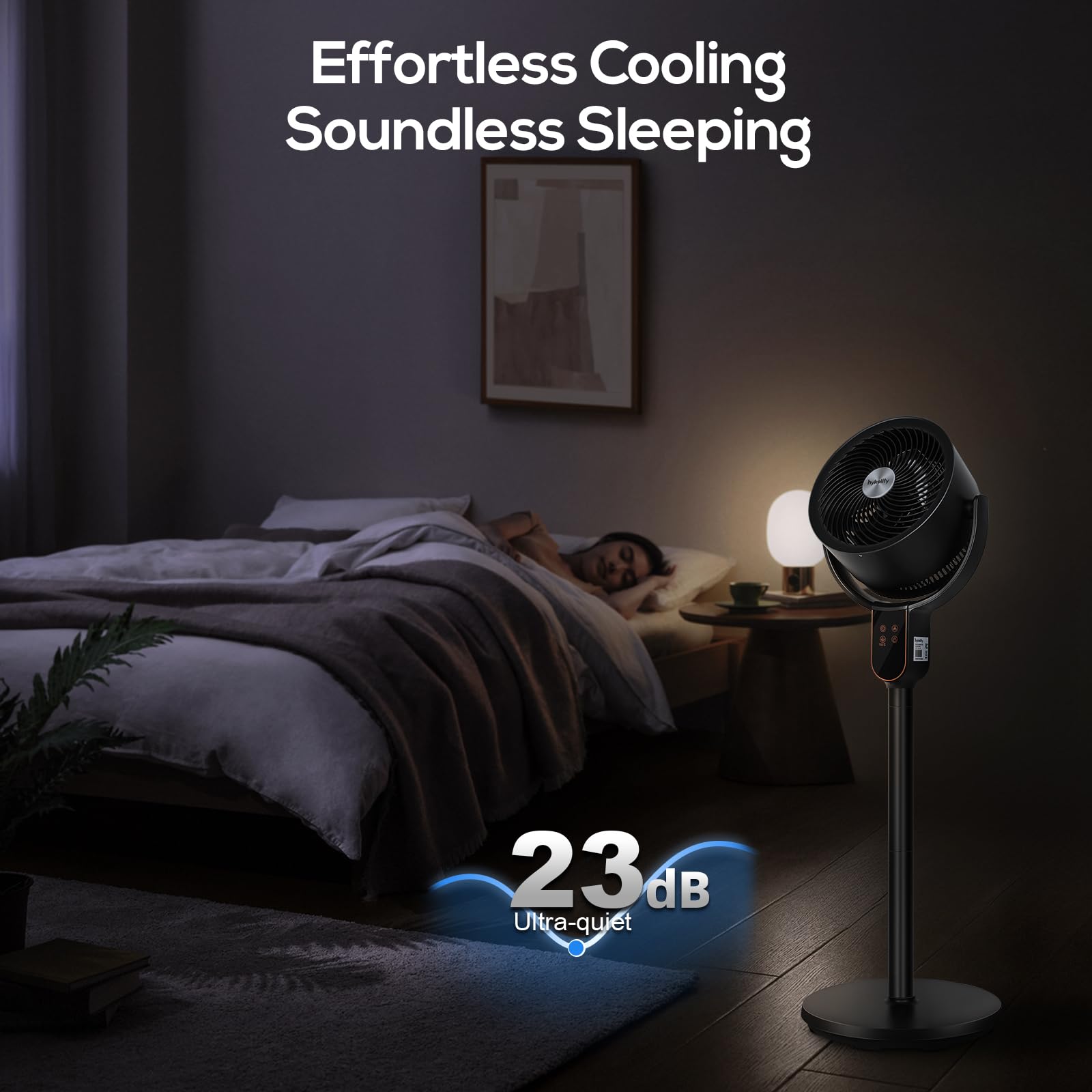 hykolity Fan for Bedroom, 90°+70° Omnidirectional Oscillating Standing Fan, 3 in 1 Pedestal & Tabletop fan, Quiet Floor Fan with Remote, Adjustable Heights, 8 Speeds Air Circulator, 12H Timer