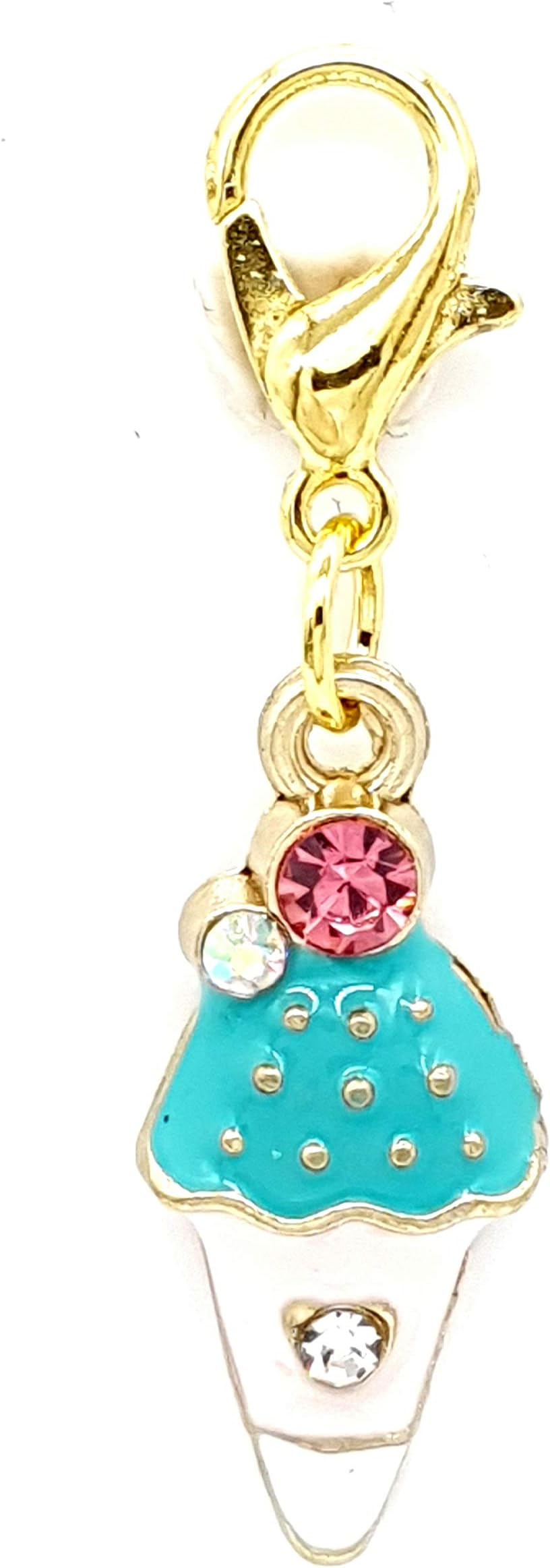 jewelleryjoy Ice Cream Rhinestone Charm Pendant Clip on in Organza Gift Bag