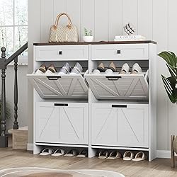 Halitaa Shoe Cabinet with 4 Flip Drawers & 2