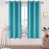 DWCN Turquoise Blackout Curtains 46x72 Eyelet Panels Bedroom Living Room