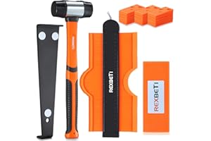 REXBETI Laminate Wood Flooring Installation Kit with Solid Tapping Block, Long and Wider Pull Bar, Reinforced Double-Faced Ma