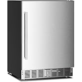 EUHOMY 24 Inch Under Counter Double Drawer Fridge, Weather Proof Stainless Steel Outdoor Beverage Refrigerator for Patio, Built-in Beverage Fridge for Home & Commercial Use Stainless Steel Silver on Fridge.com