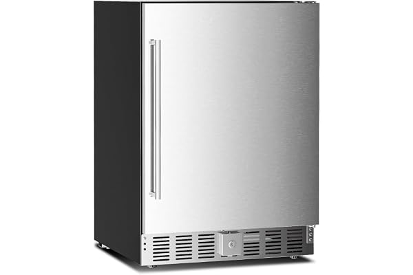 Antarctic Star Outdoor Beverage Refrigerator 24 Inch Wide,Stainless Steel Mini Fridge 180 Can for Undercounter Built-in or Freestanding, Wine Cooler for Home and Patio,Fast Cooling, Low Noise, 32-50Â°F