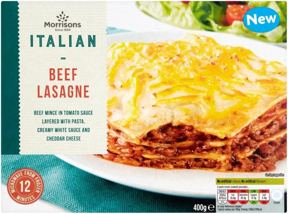 Morrisons Italian Beef Lasagne, 400g (Frozen) Amazon.co.uk Grocery
