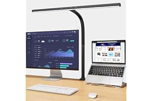 EppieBasic LED Desk Lamp,Architect Clamp Desk Lamps for Home Office,24W Brightest Led Workbench Office Lighting-6 Color Modes and Stepless Dimming Modern Desk Lamp for Monitor Studio Reading