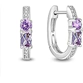 Vinoya 925 Sterling Silver Huggie Earrings for Women Cubic Zirconia Small Huggie Hoop Earrings White Gold Plated Hoop Earrings Fashion Jewelry