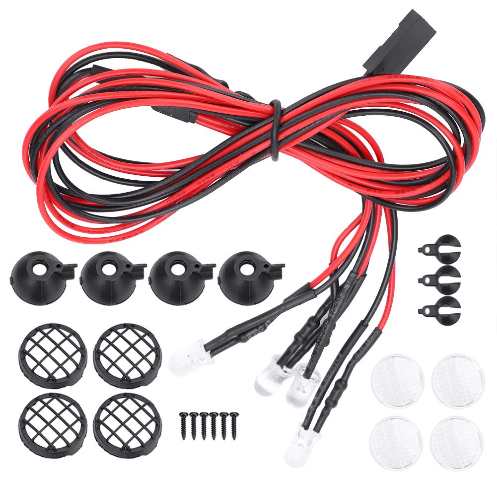 VGEBY RC Crawler Car Led lights, RC LED Light Universal LED Light with Lampshade Compatible with TRXAAXS/TRX4/SCX10/D90 1/10 RC Crawler Car(Round) Model Toys Car Model Accessories