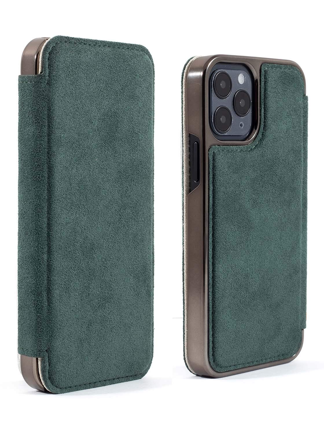 Greenwich BLAKE Alcantara Case for iPhone 12 Pro Max (2020) 6.7 Inch Compatible with MagSafe Wireless Charging - Sage (Green)